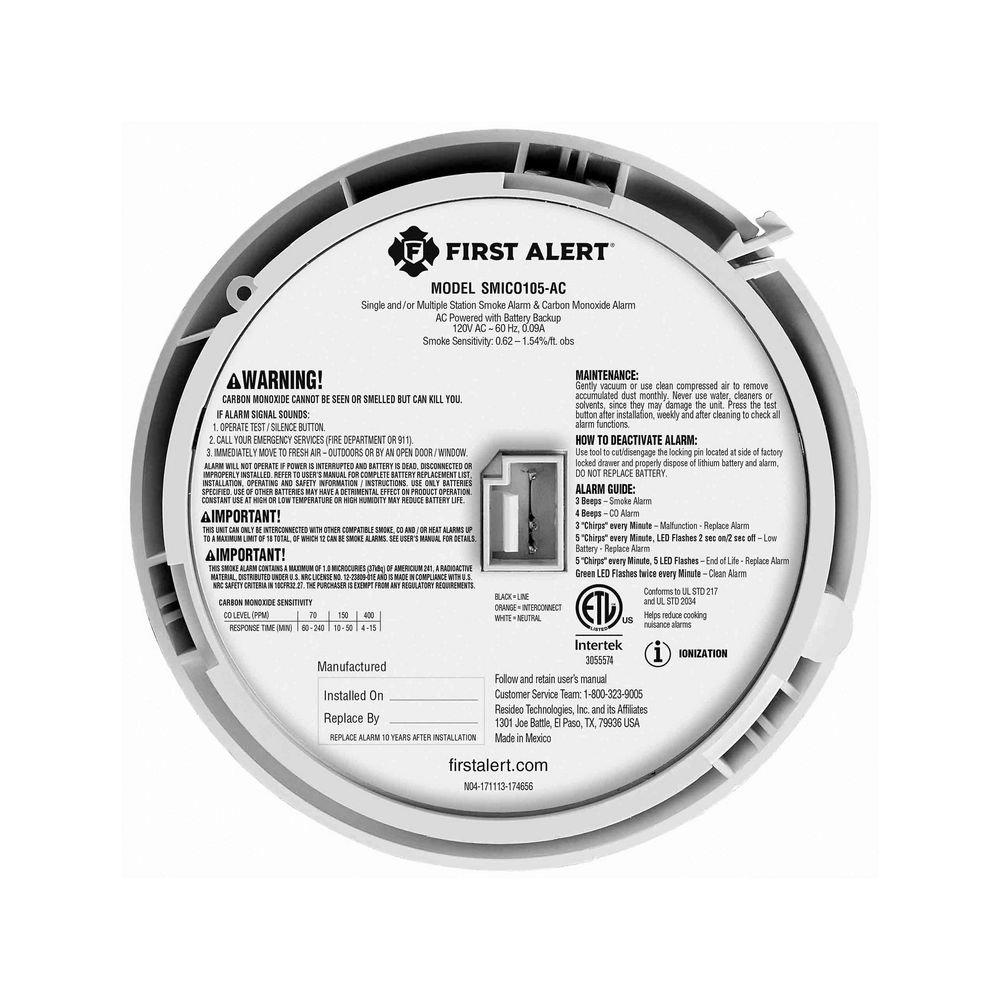 Interconnectable Ion Smoke & CO Alarm With 10 Year Battery 