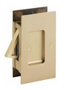 Modern Rectangular Passage Pocket Door Lock in Satin Brass