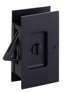 Modern Rectangular Pocket Door Privacy Lock in Flat Black