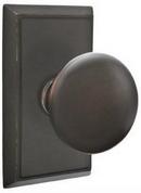 Passage Door Knob with Rectangle Rosette in Oil Rubbed Bronze