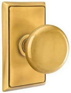 Privacy Door Knob with Rectangle Rosette in French Antique