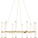 MODERN CORVETTE CHANDELIER - 60W - AGED BRASS - WHITE ACRYLIC DIFFUSER 