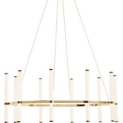 60W 32in. Wide LED Ring Chandelier in Aged Brass with White Acrylic Diffuser
