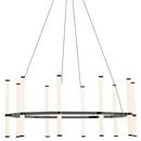 MODERN CORVETTE CHANDELIER - 60W - MATTE BLACK - WHITE ACRYLIC DIFFUSER 