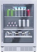 24 in. 14 Bottle and 72-Can Wine and Beverage Cooler in Stainless Steel 