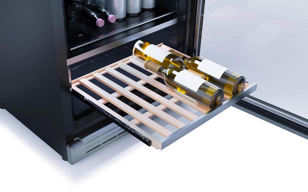 24 in. 14 Bottle and 72-Can Wine and Beverage Cooler in Stainless Steel 