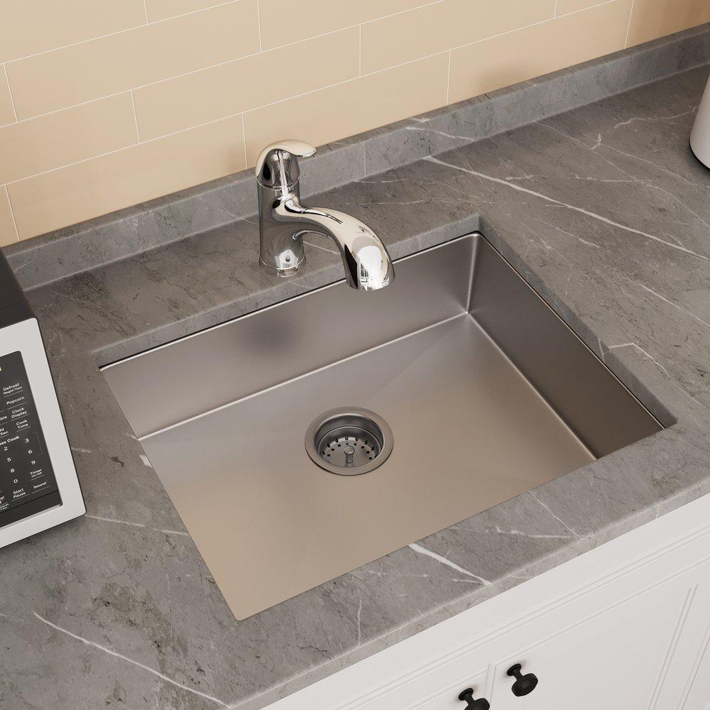PROFLO® Stainless Steel 25 x 22 in. Stainless Steel Single Bowl Dual Mount Kitchen Sink 