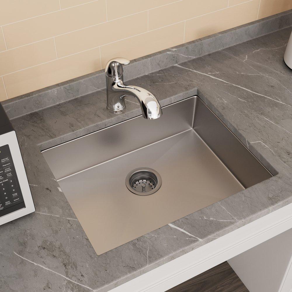 PROFLO® Stainless Steel 25 x 22 in. Stainless Steel Single Bowl Dual Mount Kitchen Sink 