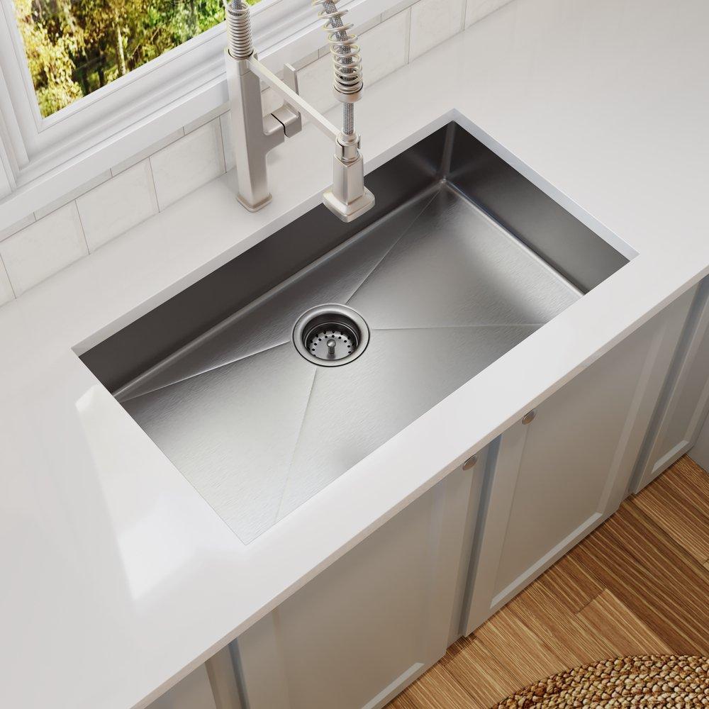 33 x 22 in. 1 Hole Stainless Steel Single Bowl Dual Mount Kitchen Sink 