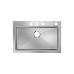 33 x 22 in. 4 Hole Stainless Steel Single Bowl Dual-Mount Kitchen Sink