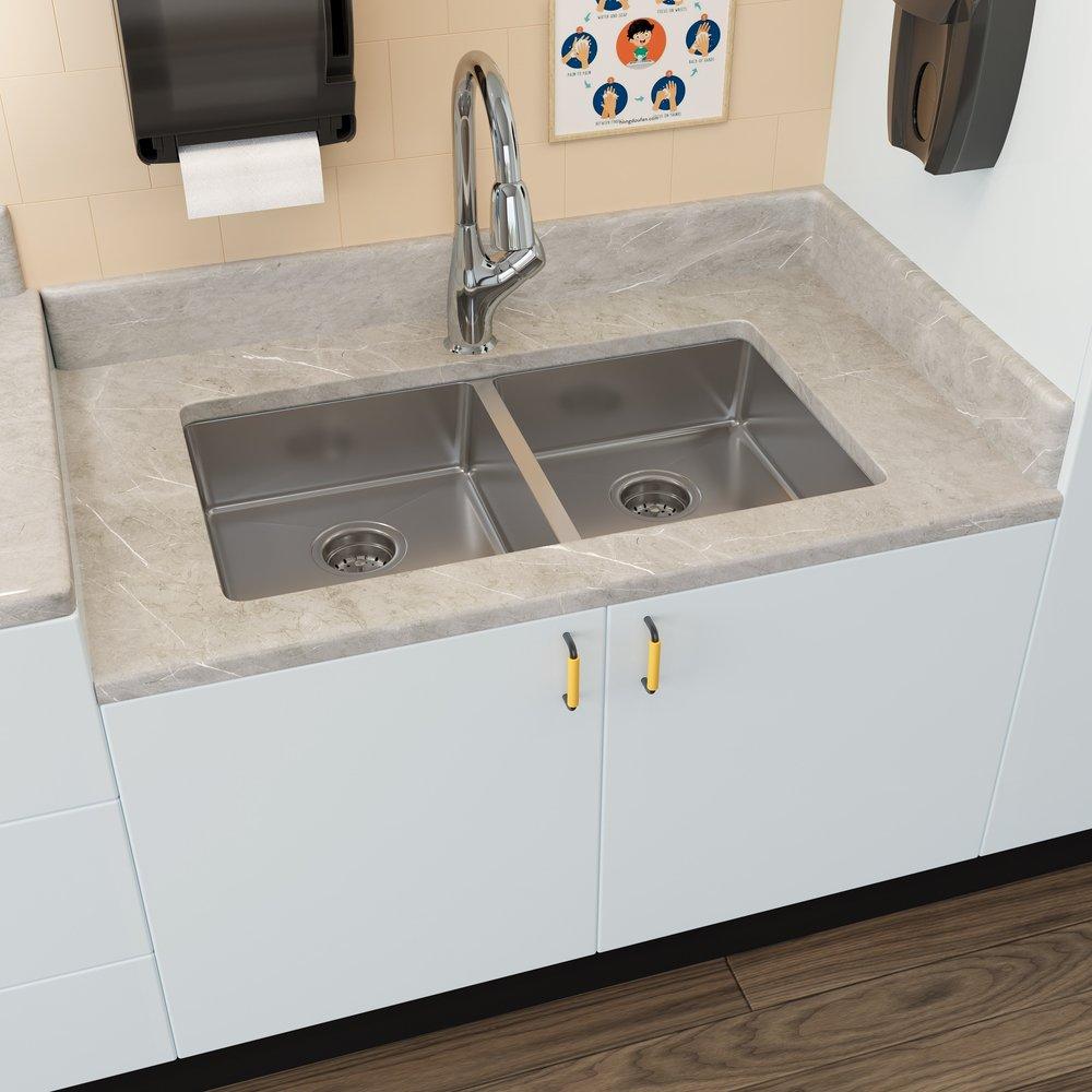 33 x 22 in. 1 Hole Stainless Steel Single Bowl Dual Mount Kitchen Sink 