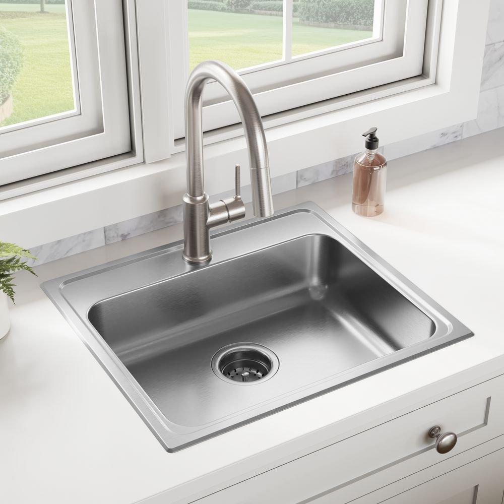 15 x 17 in. Stainless Steel Single Bowl Drop-In Kitchen Sink 