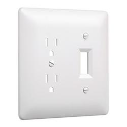 2 Gang Duplex/Toggle Receptor and Switch Wall Plate in White (Pack of 5)