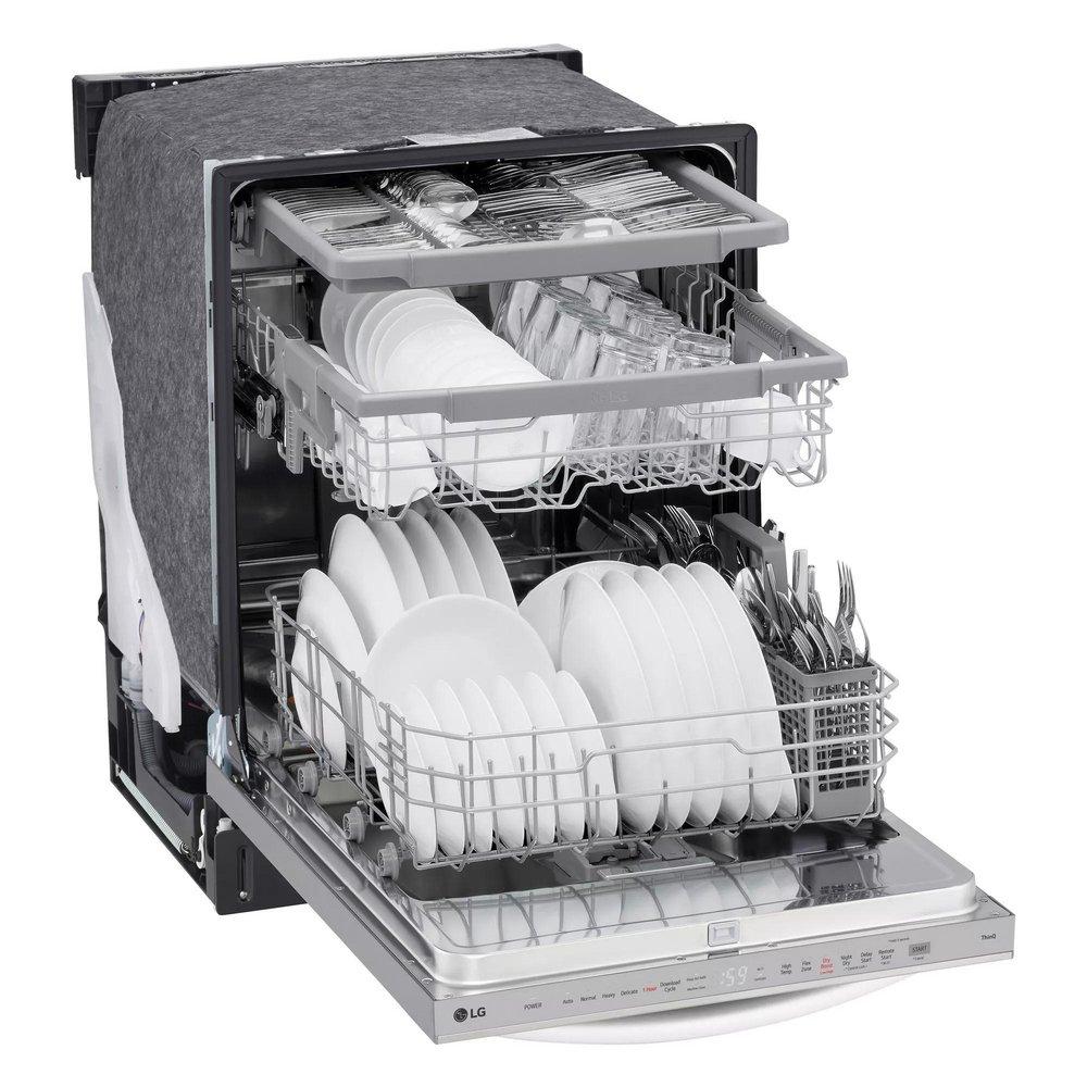 FRONT CONTROL WITH POCKET HANDLE 1-HOUR WASH AND DRY 46 DB QUADWASH DYNAMIC DRY 3RD RACK EASYRACK PLUS HIDDEN FRONT COUNT DOWN TIMER PRINTPROOF STAINLESS STEEL 