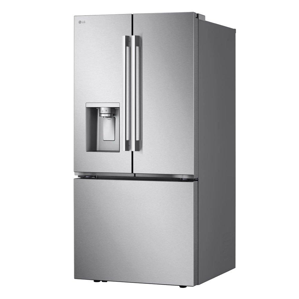 25 CU. FT. 3 DOOR FRENCH DOOR REFRIGERATOR 33 WIDTH STANDARD DEPTH DUAL HANDLE ICE & WATER DUAL ICE PRINTPROOF STAINLESS STEEL 