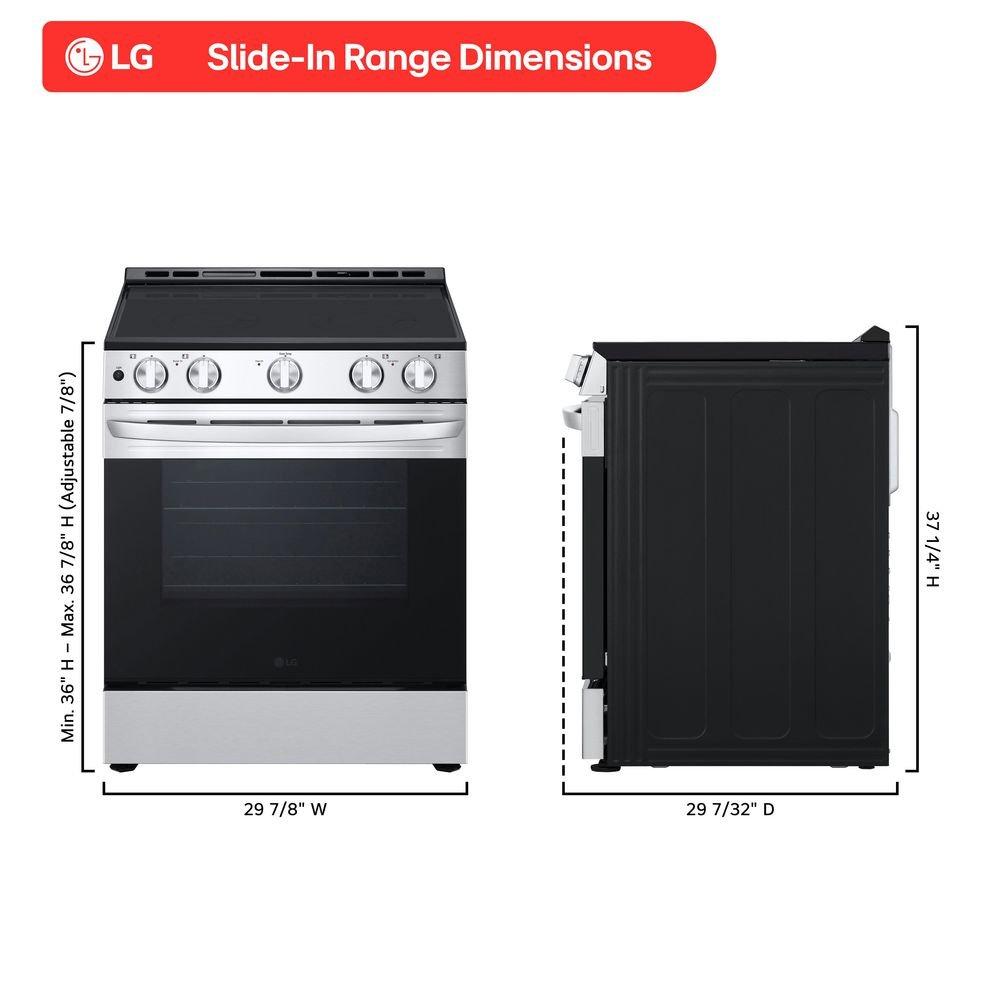 Electric Slide-In Range with 6.3 cu.ft. Oven in Stainless Steel 
