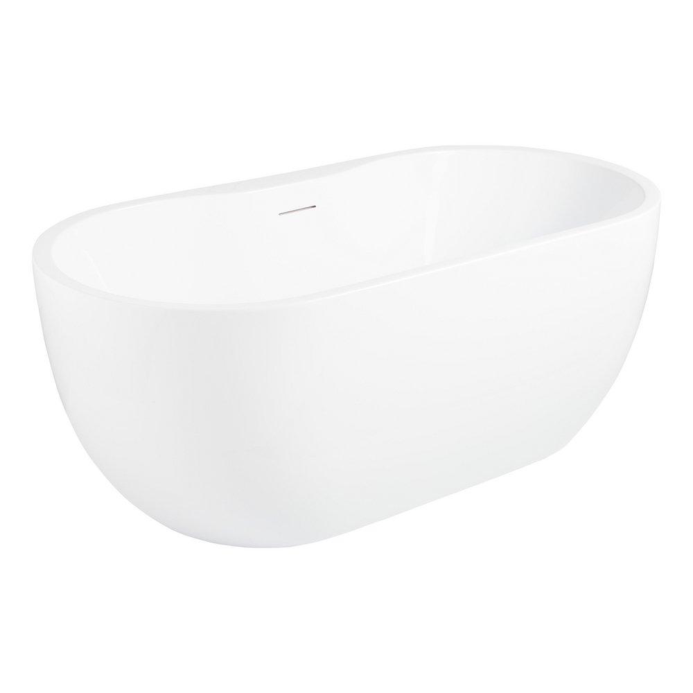 70 in. Freestanding Bathtub with Universal Drain in White 