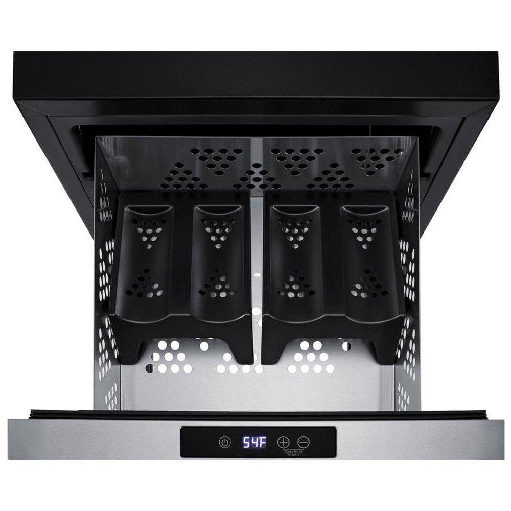 18 INCH WIDE BEVERAGE COOLER WITH DIGITAL THERMOSTAT AND LED LIGHTING STAINLESS STEEL 