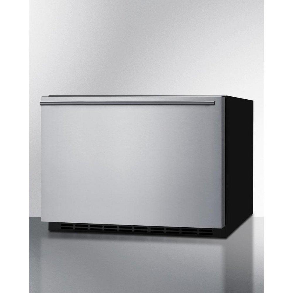 24 INCH WIDE 2 CU. FT. REFRIGERATOR DRAWER WITH DIGITAL THERMOSTAT AND CHILD LOCK STAINLESS STEEL 