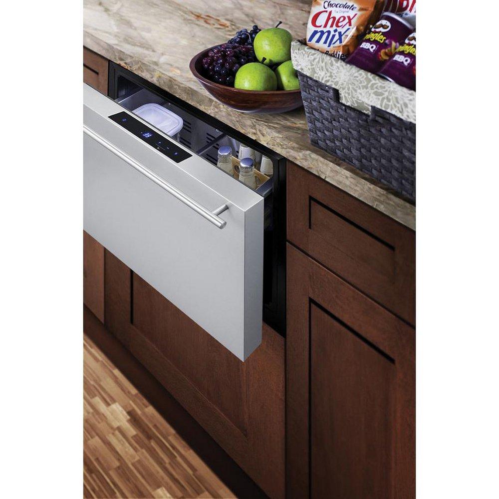 24 INCH WIDE 2 CU. FT. REFRIGERATOR DRAWER WITH CHILD LOCK AND DIGITAL THERMOSTAT STAINLESS STEEL 