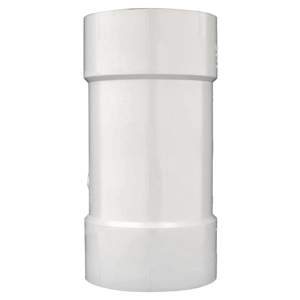 White PVC DWV Straight Tee 