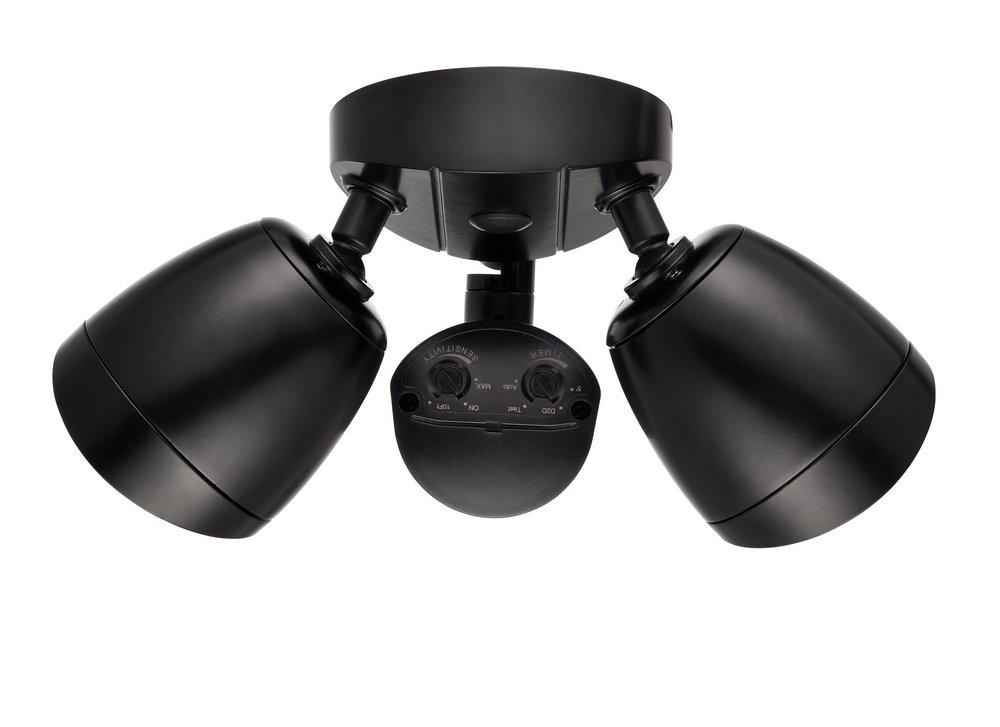 10-1/2 in. 2-Light LED Outdoor Security Flood Light in Powder Coated Matte Black 