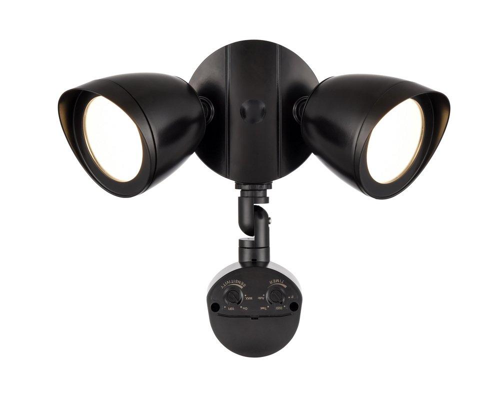 10-1/2 in. 2-Light LED Outdoor Security Flood Light in Powder Coated Matte Black 