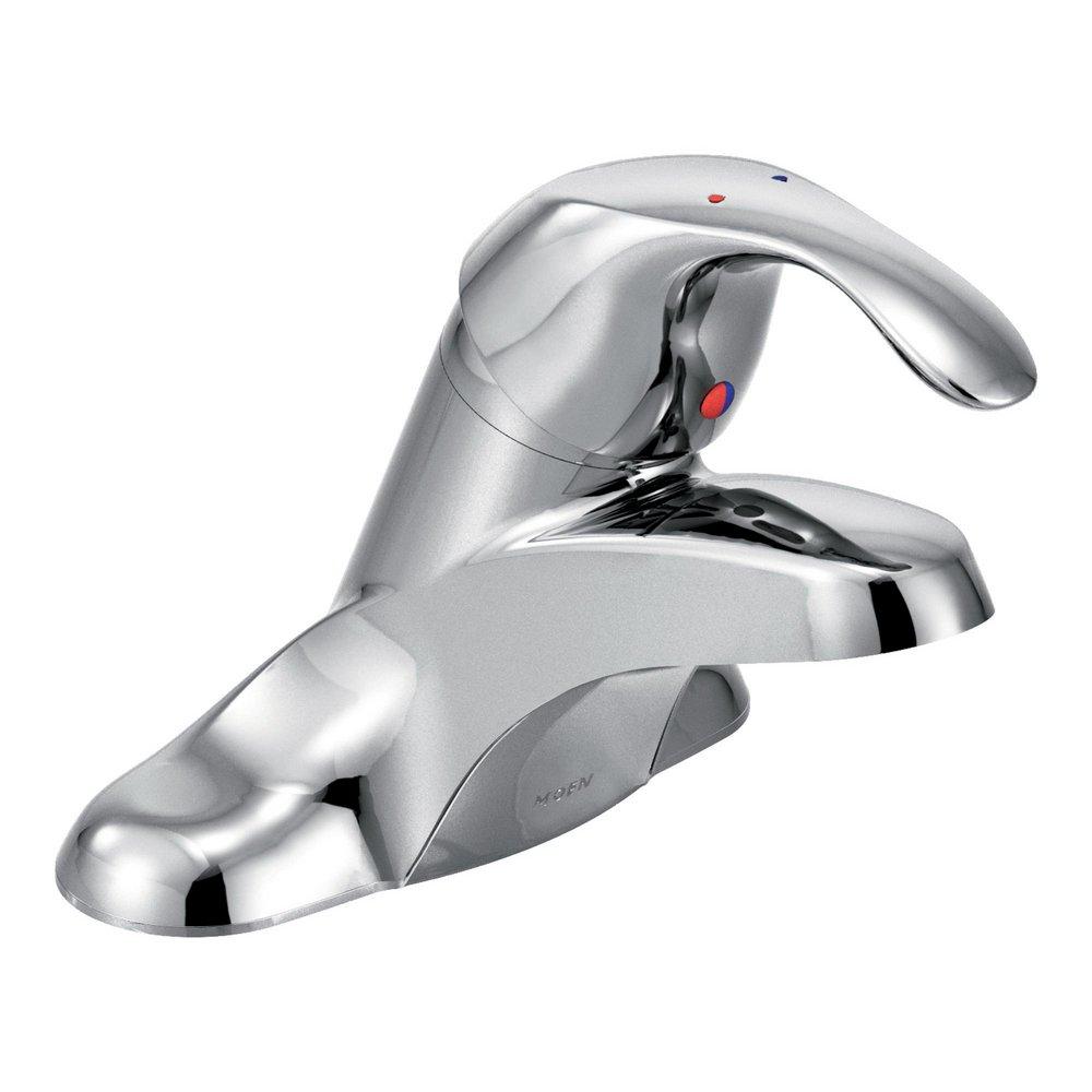 Moen Polished Chrome Single Handle Centerset Bathroom Sink Faucet 