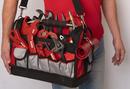 Red and Black Professional 16" Tool Bag with Shoulder Strap and Multiple Pockets 