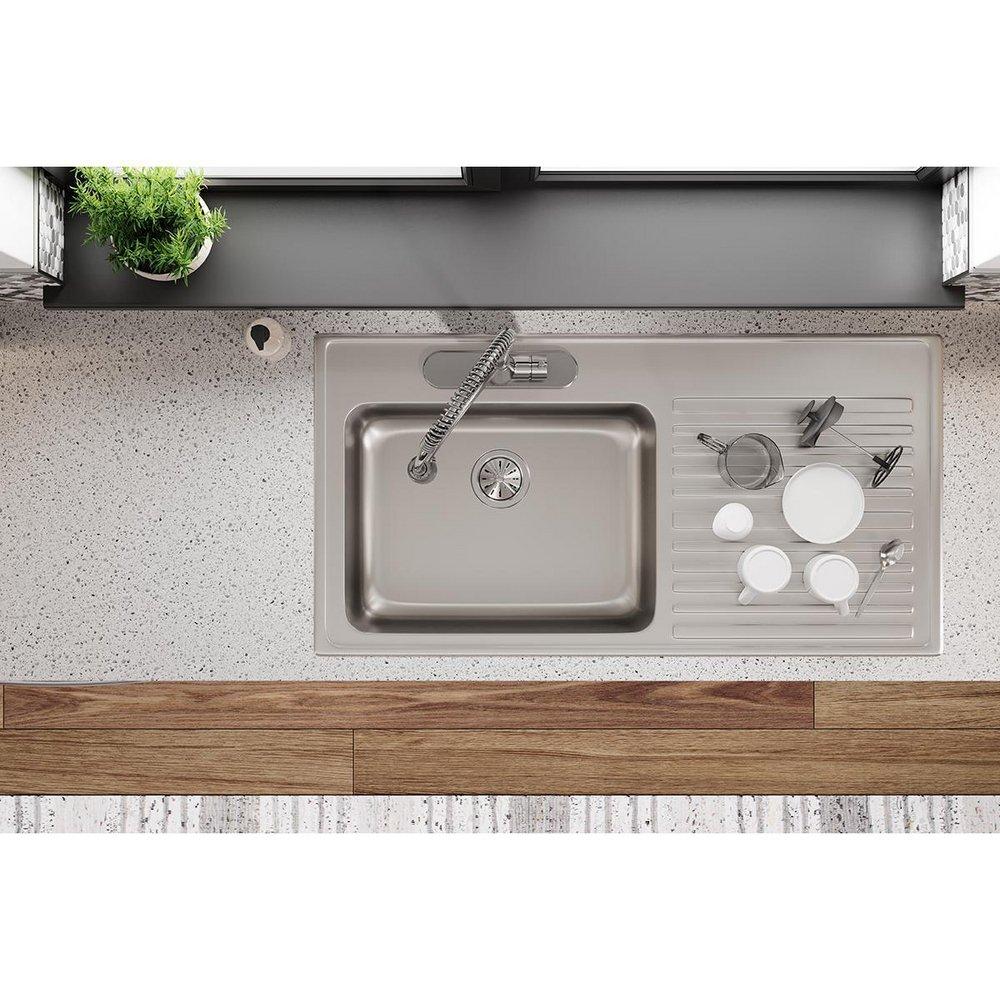 Elkay Lustrous Satin 43 x 22 in. Stainless Steel Single Bowl Drop-in Kitchen Sink in Lustrous Satin 