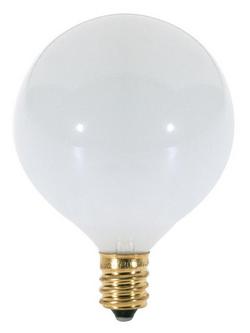 25W 3 in. G16 1/2 Incandescent Light Bulb with a Candelabra E-12 Base Dimmable in White