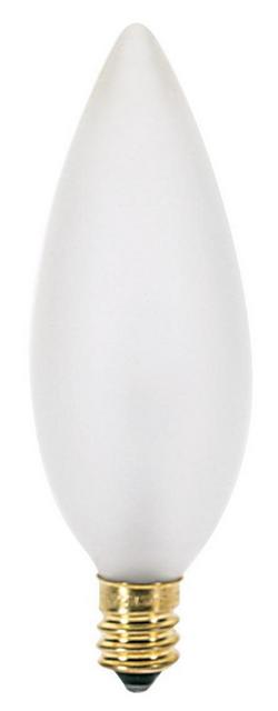 25W 3-1/2 in. BA9 1/2 Incandescent Light Bulb with a Candelabra E-12 Base Dimmable in Frosted