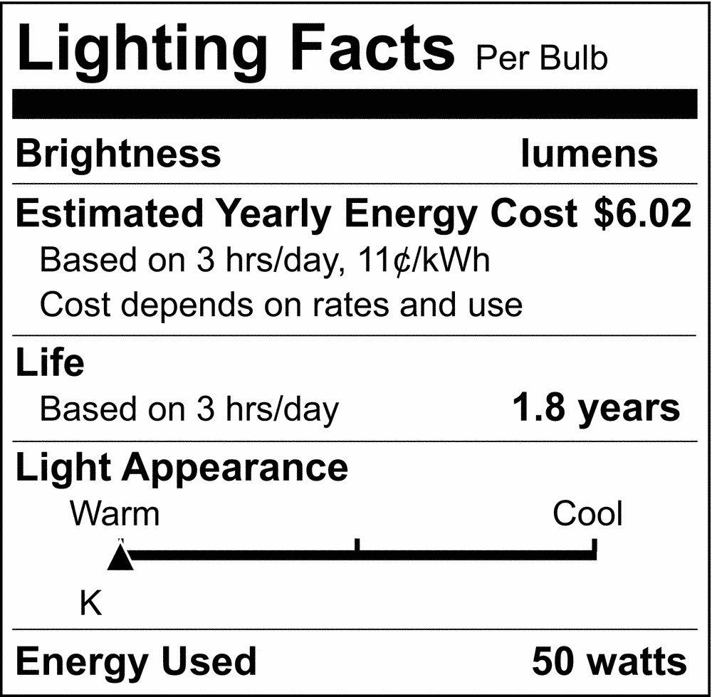 50W R20 Incandescent Bulb Medium E-26 Base Dimmable 