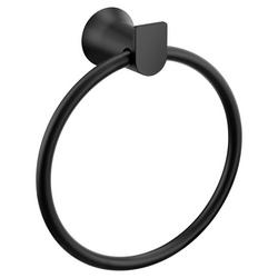 Round Closed Towel Ring in Matte Black