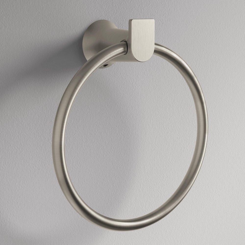 Round Closed Towel Ring in Brushed Nickel 