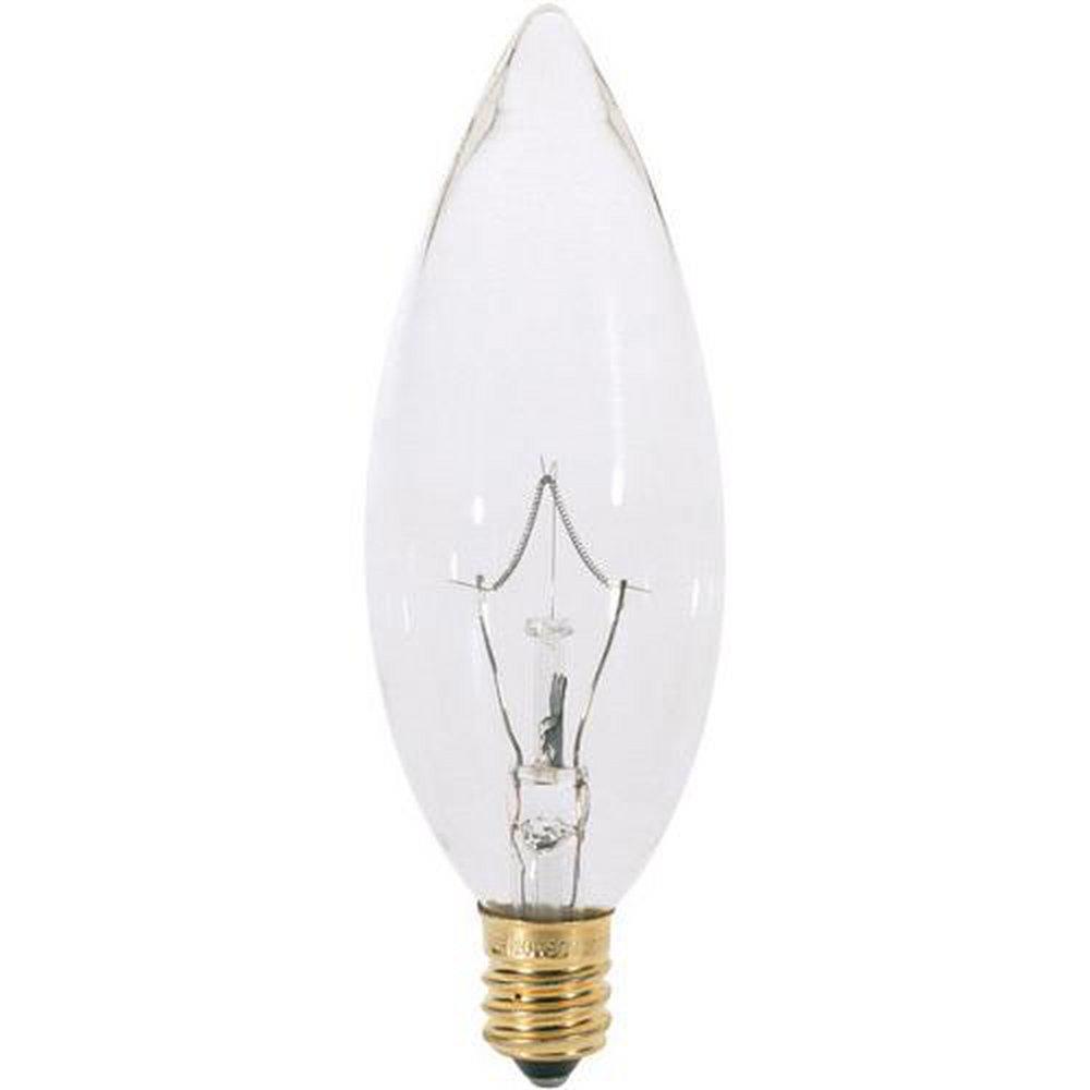60W 120V B10 Incandescent Bulb Candelabra E-12 Base 2550 Kelvin 
