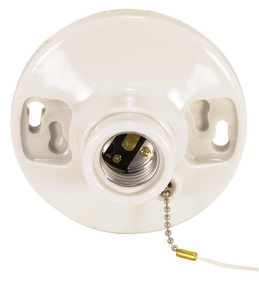 SATCO Medium Base Porcelain Pull Chain Receptacle 