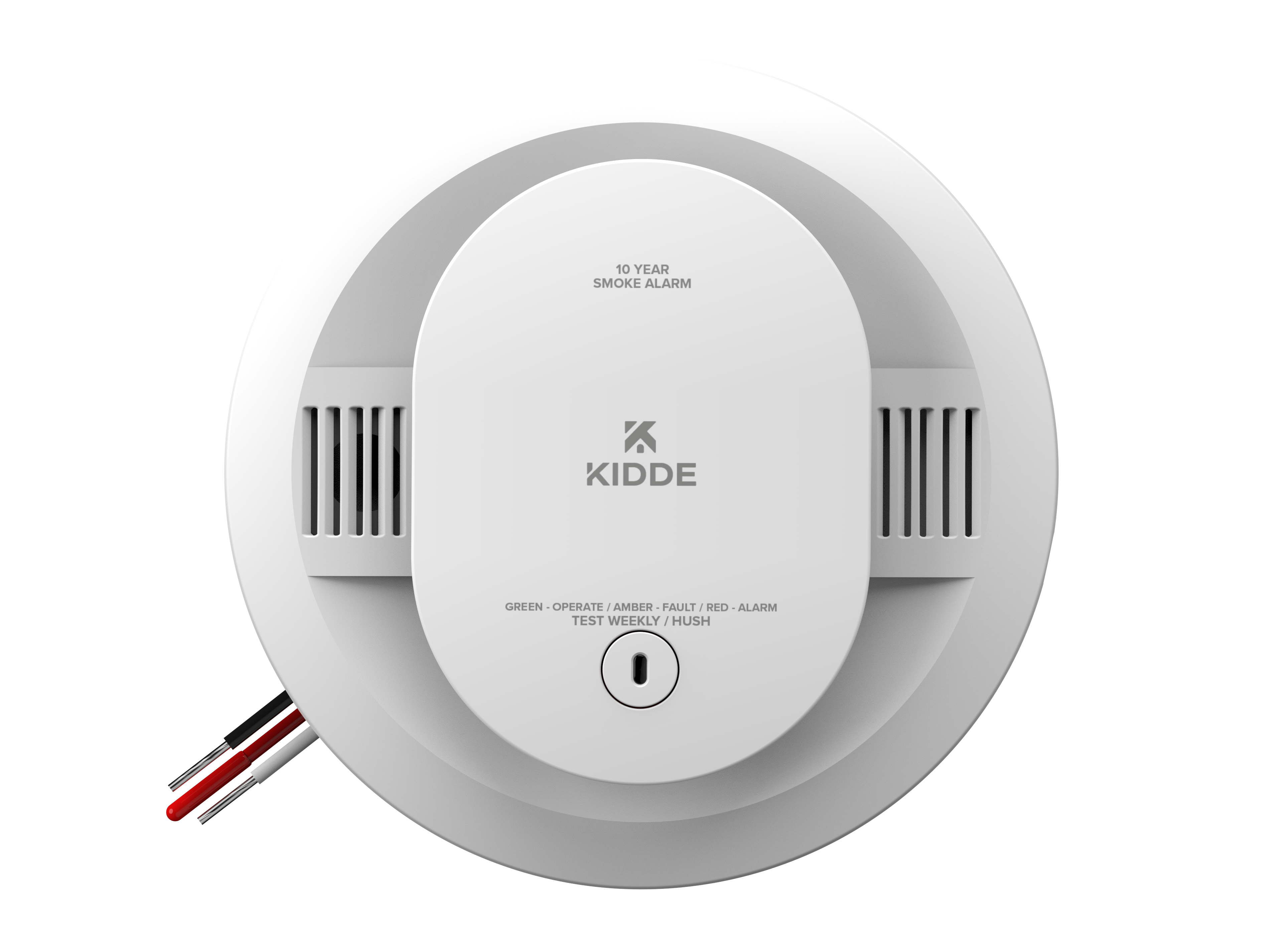 Hardwired Smoke Alarm with 10-Year Backup Battery, Interconnectable with LED Warning Lights 