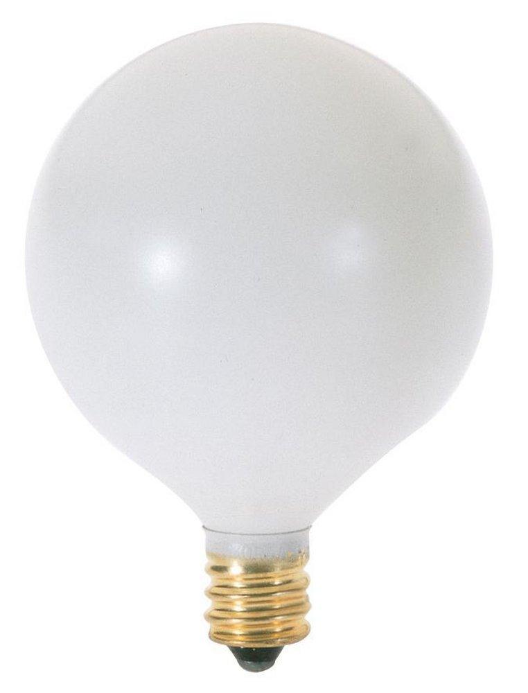 SATCO Satin White G16 1/2 Dimmable Incandescent Light Bulb with Candelabra Base 
