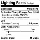 SATCO Satin White G16 1/2 Dimmable Incandescent Light Bulb with Candelabra Base 