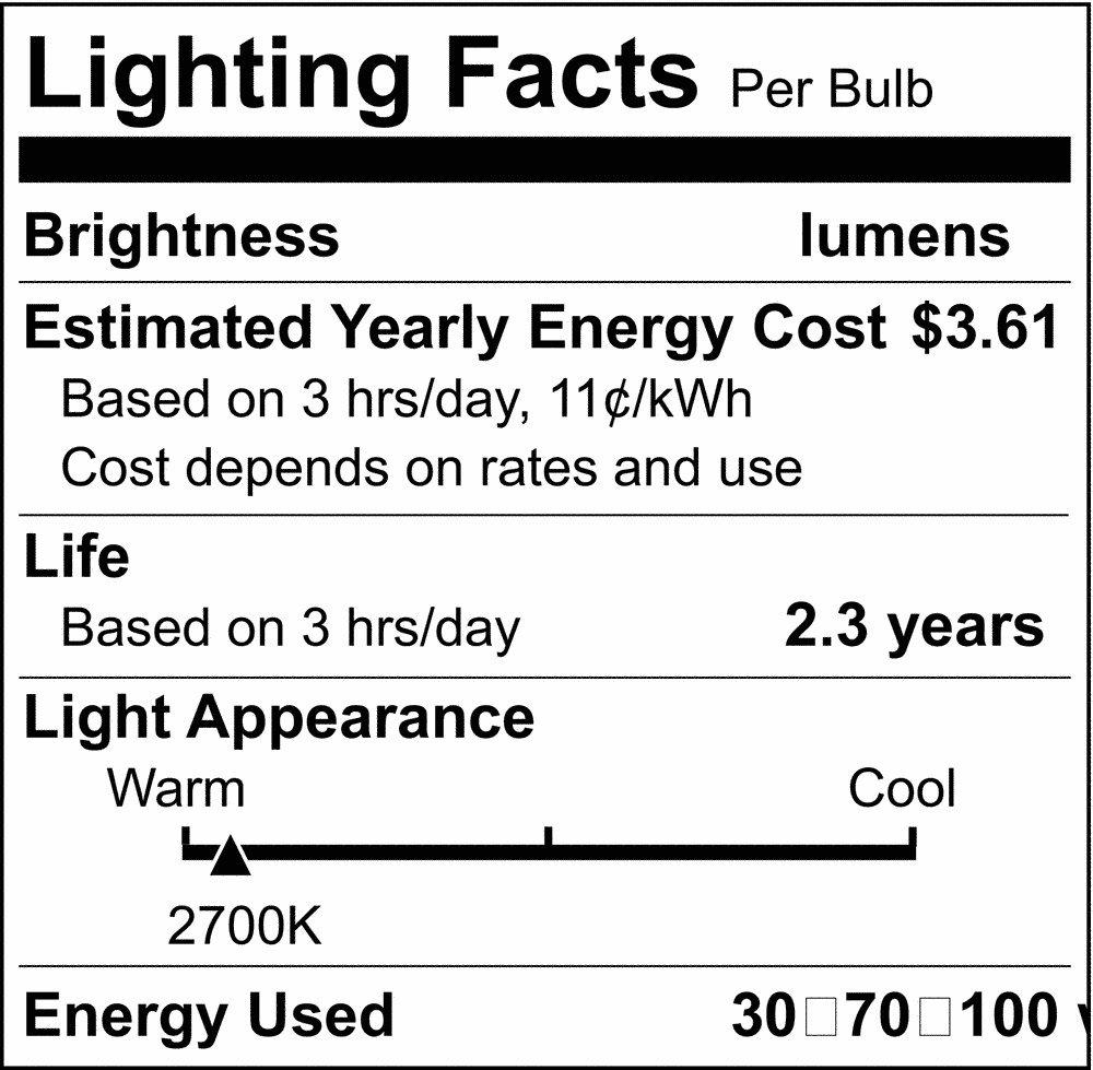 100W A21 Dimmable Incandescent Light Bulb with Medium Base 