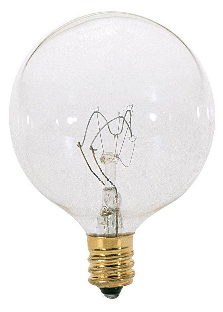 SATCO Clear G16 1/2 Dimmable Incandescent Light Bulb with Candelabra Base 
