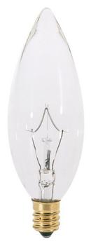 25W 3-3/4 in. B10 Incandescent Light Bulb with a Candelabra E-12 Base Dimmable