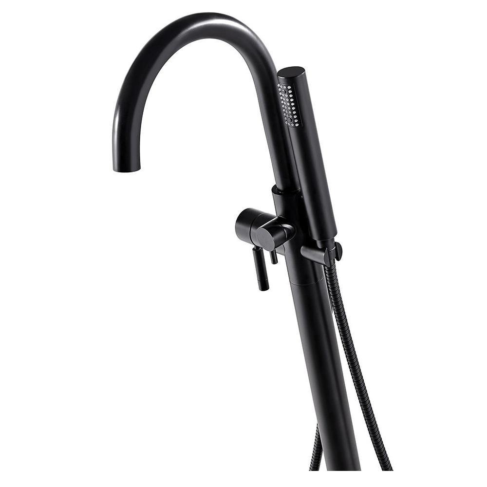 ATHENA FREE STANDING BATH TUB FAUCET MATTE BLACK FINISH 