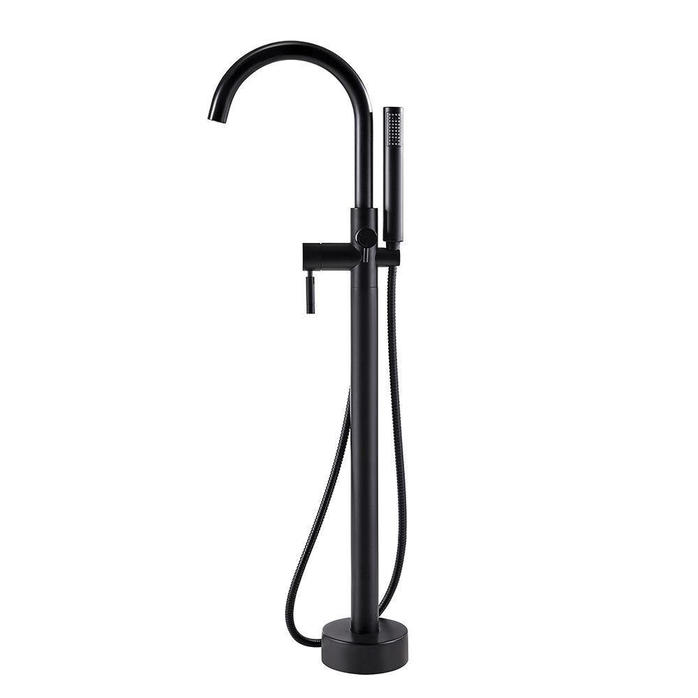 ATHENA FREE STANDING BATH TUB FAUCET MATTE BLACK FINISH 