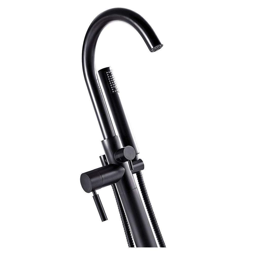 ATHENA FREE STANDING BATH TUB FAUCET MATTE BLACK FINISH 