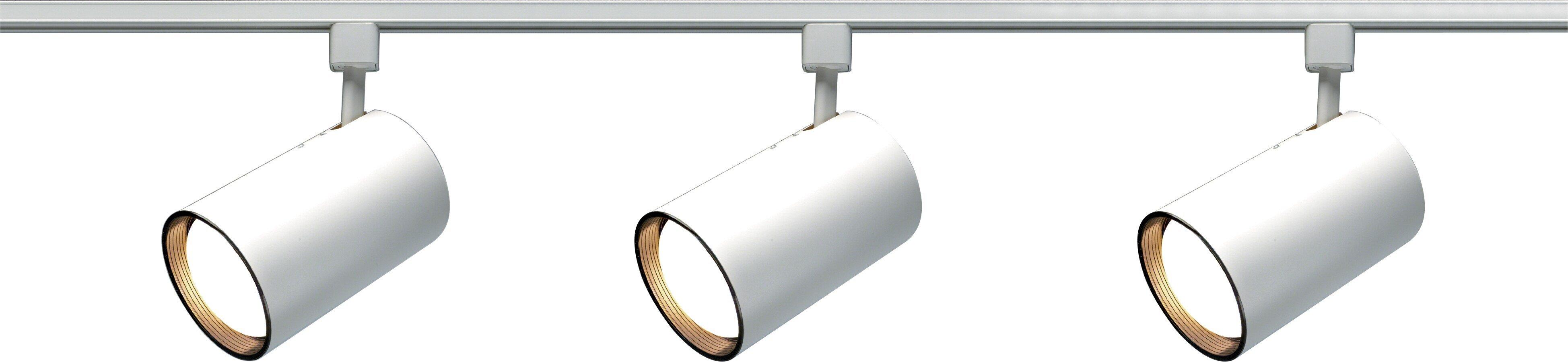 3-Light R30 Straight Cylinder Track Kit - 4ft Track - White Finish 
