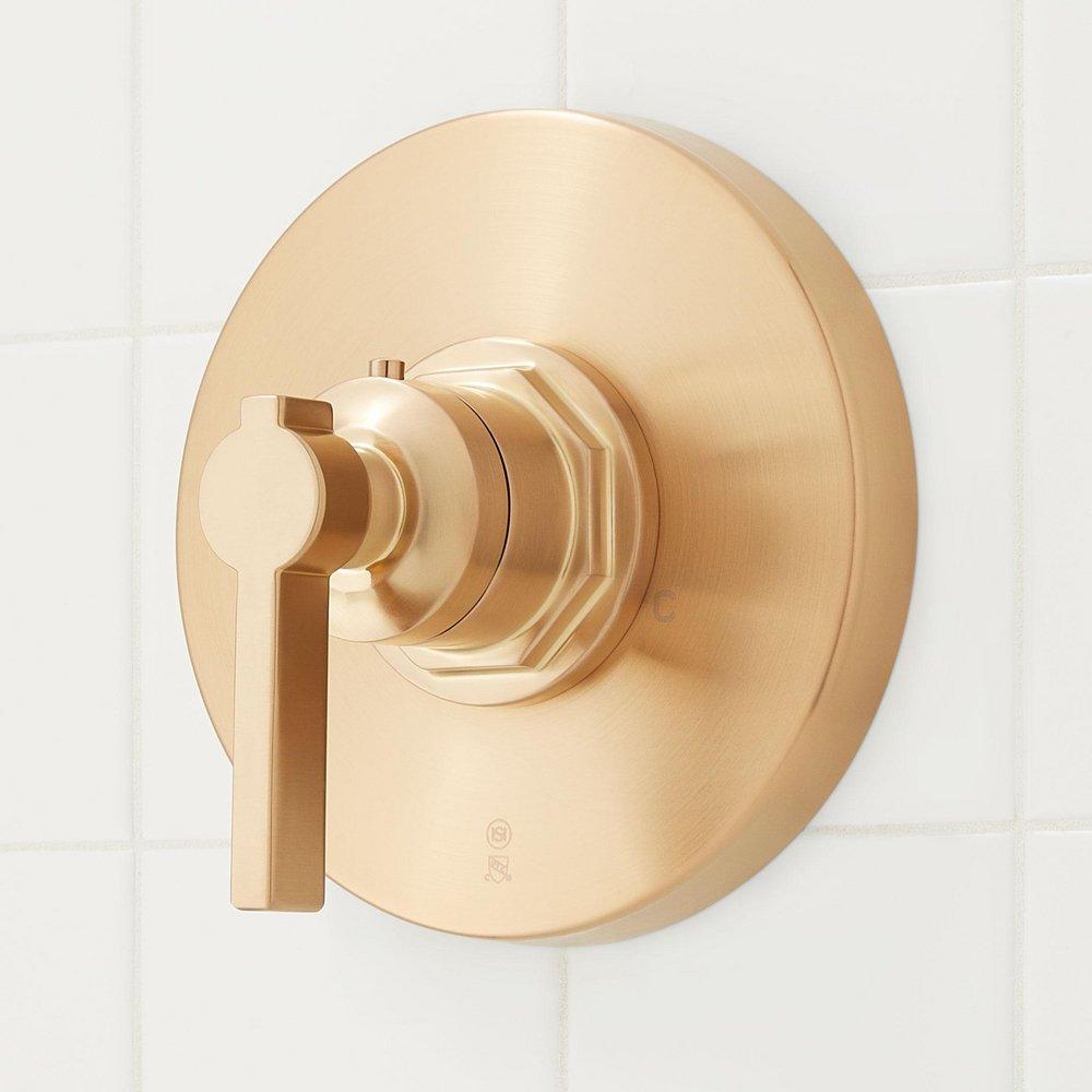 Signature Hardware Brushed Gold Single Handle Thermostatic Valve Trim 