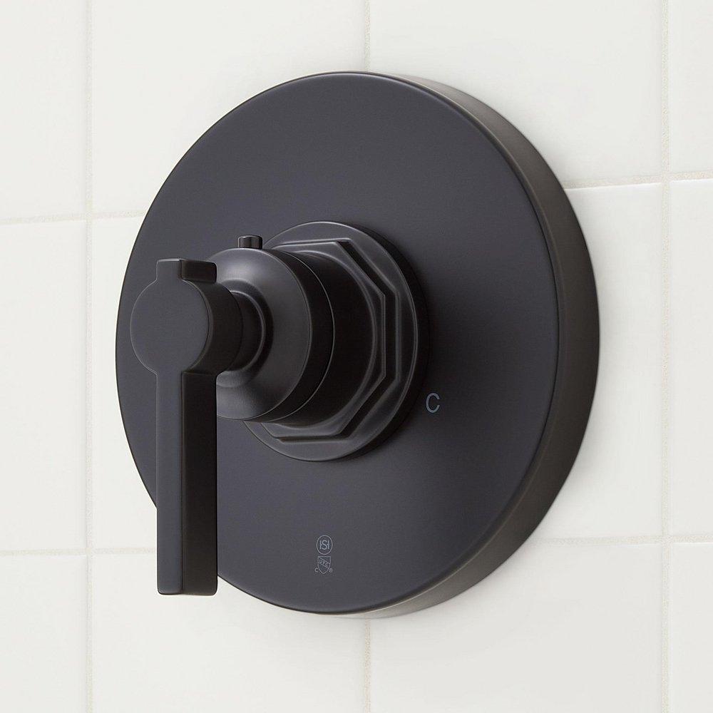 Signature Hardware Matte Black Single Handle Thermostatic Valve Trim 