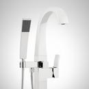 Floor Mount Tub Filler Faucet in Chrome - Includes Hand Shower and Valve, Less Stops image number 1